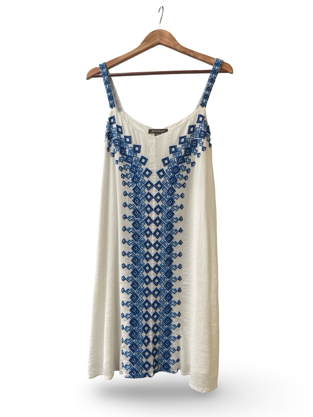 Tommy Bahama White Sleeveless Top with Dark Brown Label